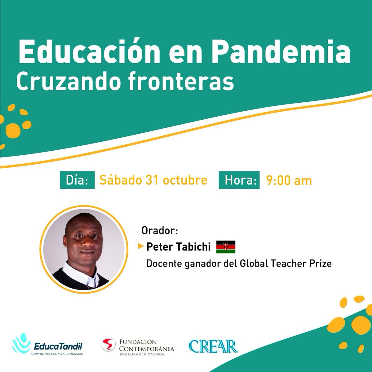 gonzasanta's tweet photo. @petertabichi es un Profesor de Ciencias kenyata 🇰🇪 que dona la mayor parte de su salario para ayudar a sus alumnos que viven en situación de pobreza. Fue el ganador del Global Teacher Prize 2019🏆 otorgado por @FundacionVarkey INSCRIBITE!
https://t.co/ri7lIeWJPJ https://t.co/td1kohGypx