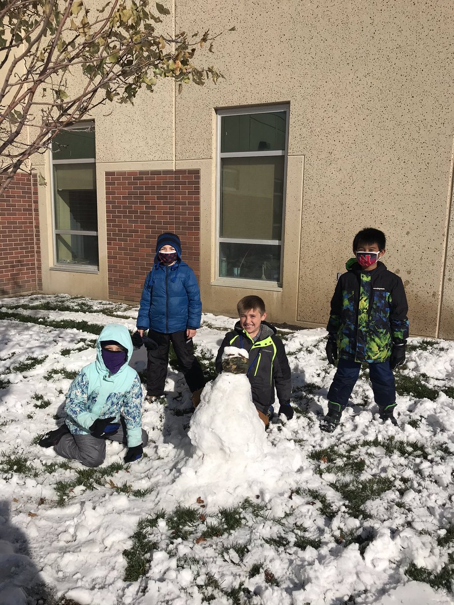 Mrs__TMitchell's tweet photo. Meet Room 104’s masked snowman! ⛄️❄️❄️❄️ @NIS160 https://t.co/VRQfP8c7lx