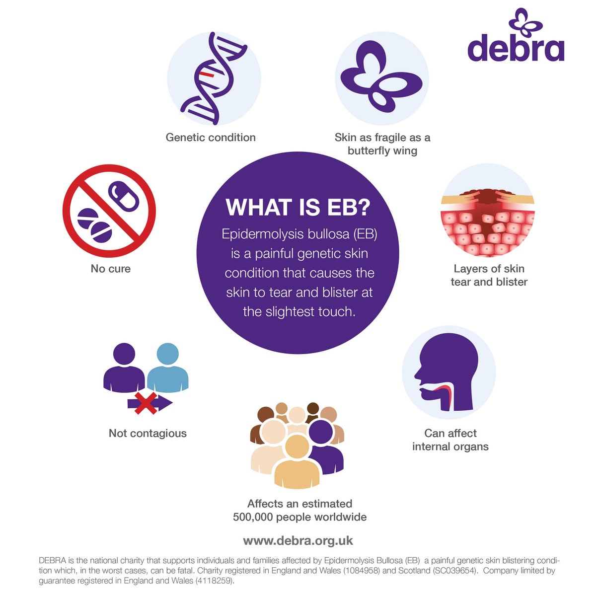 CharityDEBRA's tweet photo. Post your #EBtome clips or comments on any #EBAwarenessWeek2020 post this week to help us raise awareness of the painful genetic skin condition, Epidermolysis Bullosa (EB). In a recent poll, only 9% of people had heard of EB. Together we can change this. https://t.co/SxrM7YLI5T https://t.co/O5FsmTxyyE
