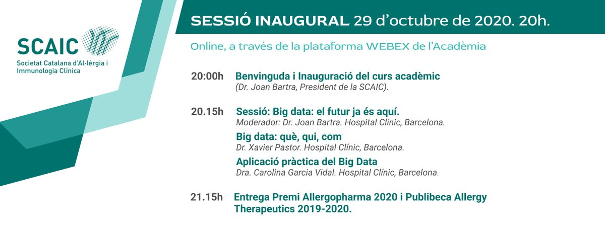 scaic_cat's tweet photo. En 2 dies tenim la nostra Sessió Inaugural, per primera vegada VIRTUAL!
Us hi esperem!
** 29.10.2020
** 20:00h
+ info:
https://t.co/QoulTirpAd https://t.co/4CBJY84v3Z