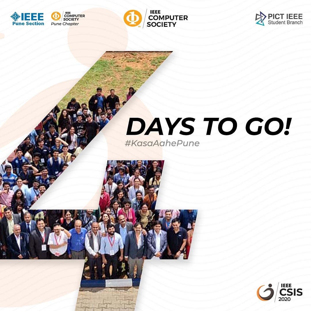 CsisIeee's tweet photo. We do not remember the days, but rather the moments.

4 Days to Go!

Hurry! Register now to witness thought-provoking talks and exciting activities at CSIS'20.

Mark the dates: 31st October - 1st November 2020
Grab your ticket now: https://t.co/qJRuo0CjHm

#KasaAahePune #csis2020 https://t.co/QcAaAhFQDO