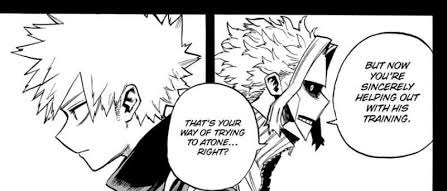 ①It’s implied that to him, there’s no need for Deku to know that he’s atoning, and he needs no validation from anyone, even from Deku himself, therefore his atonement is NOT ONLY for the sake of self-satisfaction. We didn’t even get to hear it from himself that he’s atoning