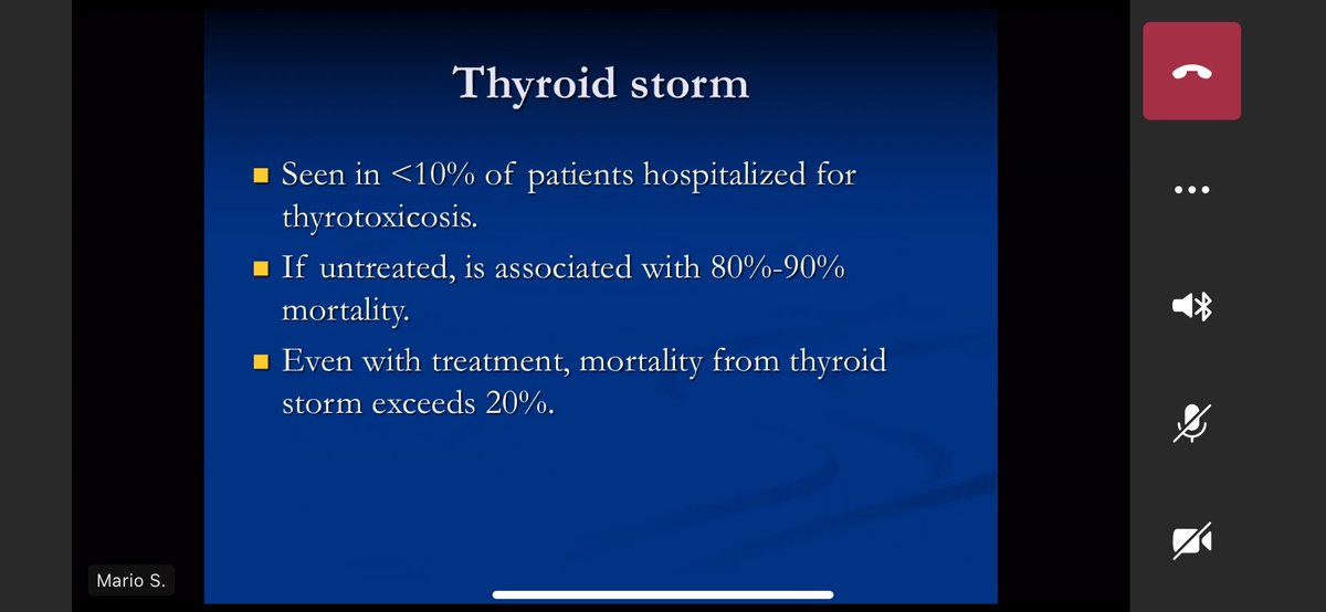 Thyroid storm - a highly lethal disease.  #meded