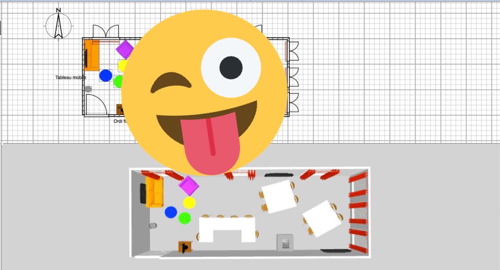 HallezG's tweet photo. Gracias @RomBourdel pour l’appli ! 😉😊😊 Plans pour l’aménagement des espaces en cours 💭 #classelab https://t.co/BbOV8j2EGo