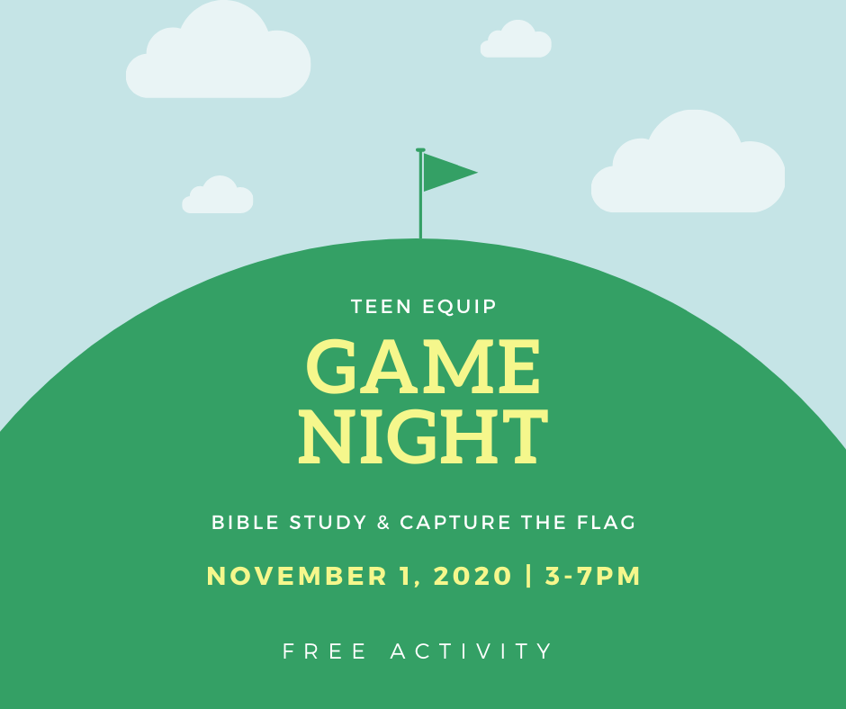 TeenEquip's tweet photo. Join us this Sunday, November 1st, from 3-7pm for capture the flag, bonfire, and Bible study. THIS IS A FREE ACTIVITY!
Sign up today:
https://t.co/FiwqdMNP9c https://t.co/KtrWUeDQ7z