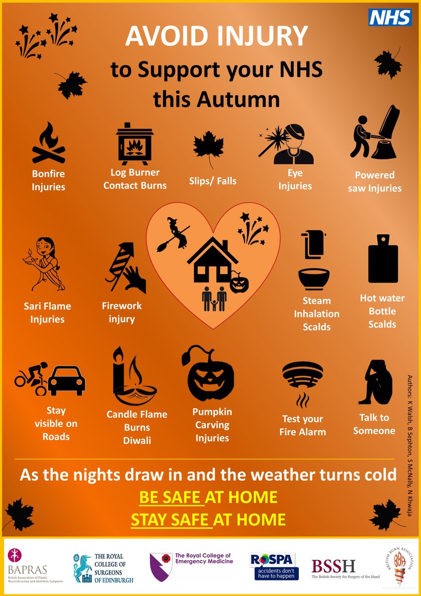 BSSHand's tweet photo. Support your #NHS in the run-up to #Halloween and #BonfireNight this year by helping to prevent unnecessary injuries 🔪🎃🎆🖐️ #PatientSafety #HandSurgery https://t.co/IhNX7F4kCa