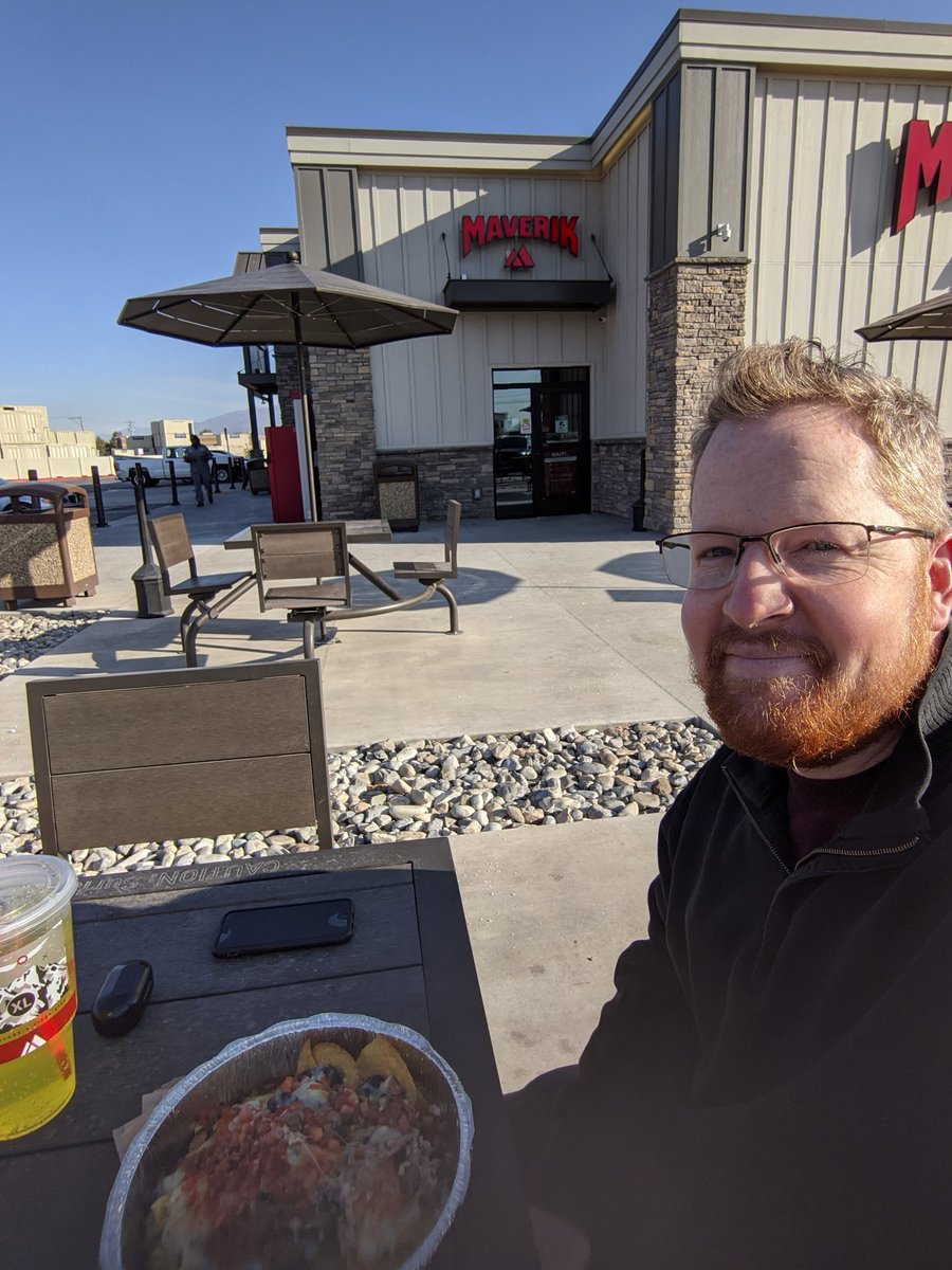 Breakfast/lunch! Early start to the day meant I got my favorite Bonfire Grill item (breakfast nachos) on my lunch break. It'd almost be worth waking up early just to enjoy that more often. North Salt Lake, Center and Redwood. Oh, and pomegranate flavor in Mtn. Dew is  