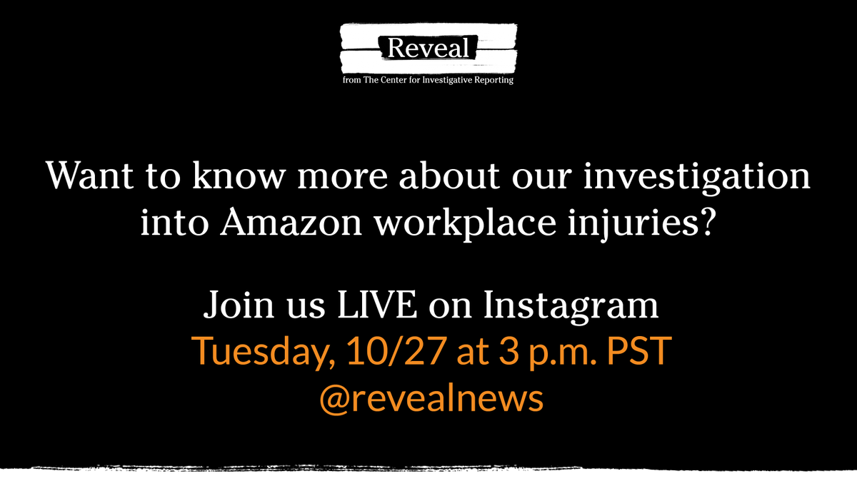 Last year, Prime Day was the biggest shopping event in Amazon's history.
It was also the most dangerous week for injuries at Amazon fulfillment centers.
Join us live on IG today at 3 pm PST as we talk about our Amazon investigation. Have questions for us? Drop them below👇 https://t.co/3XpmqgeMpj