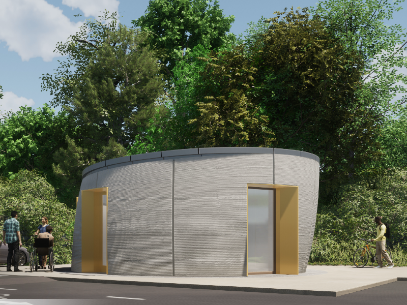 La Normandie accueille son premier #bâtiment construit grâce à l'impression 3D. Situé à Harfleur (76), ce bâtiment servira de lieu d'accueil pour des locataires du bailleur social <a href="/3F_Officiel/">3F_Officiel</a> : ow.ly/OeLa30rgZGS <a href="/CyBeCNSTRCTN/">CyBe Construction</a> <a href="/BouyguesBat_GO/">Bouygues Bâtiment GO</a>