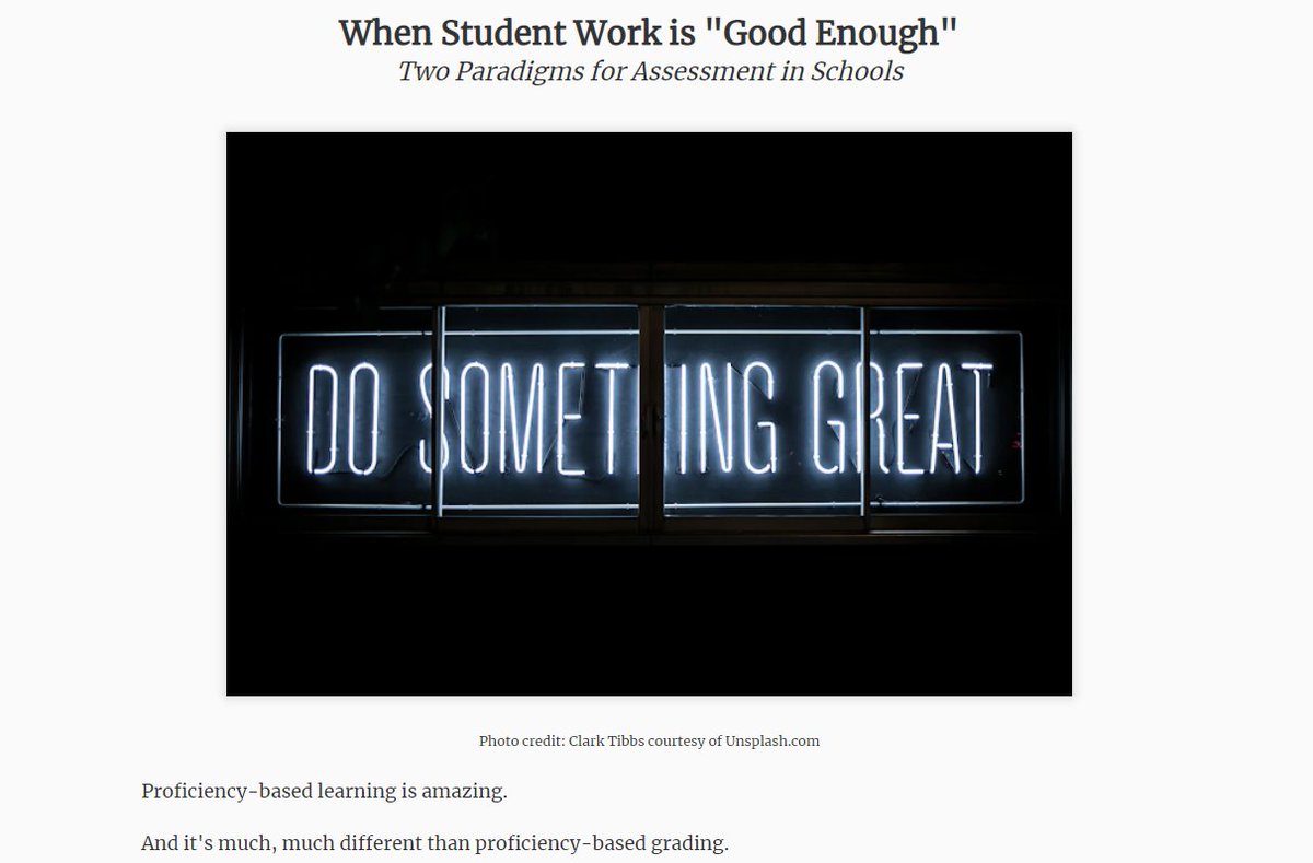 A conversation with a student's family sparked the thinking behind this short blog post about assessments: When Student Work is "Good Enough" mrnelsonteaches.blogspot.com/2020/10/when-s… #vted #cvsdvt #sblchat <a href="/CVULearns/">CVU Learns</a> <a href="/innovativeEd/">UVM Tarrant Institute for Innovative Education</a>