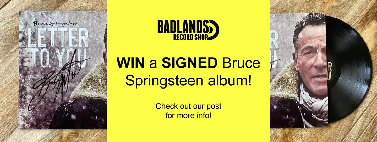 BadlandsUK's tweet image. ⚡WIN Bruce Springsteen’s “Letter to You” vinyl album signed by @springsteen, courtesy of @sonymusicuk⚡

For a chance to win, simply RT this tweet and follow @BadlandsUK before 12pm UK time Thurs 29 Oct. 

Full T and Cs: badlands.co.uk/letter-to-you-…

#WinWithBadlands #LetterToYou