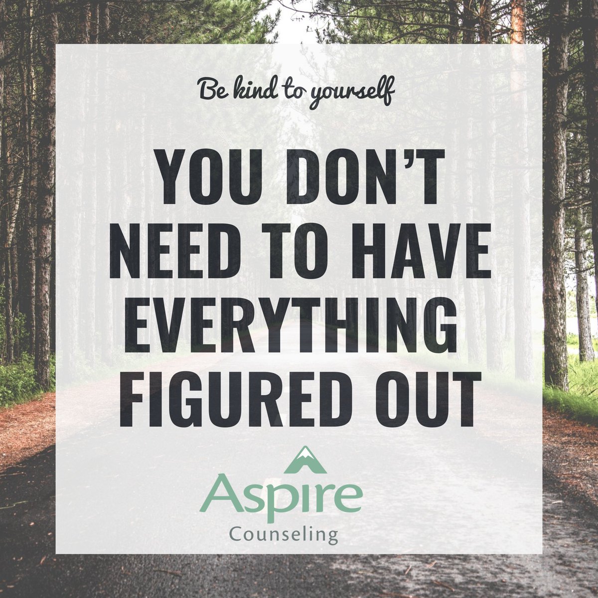 This #tiptuesday we wanted to remind you that you don’t have to have everything figured out! Life is unpredictable, so be kind to yourself! #mentalhealthtip #aspirecounselingmo #selflove #bekindtoyourmind #youvegotthis https://t.co/NnoDxCGQrf