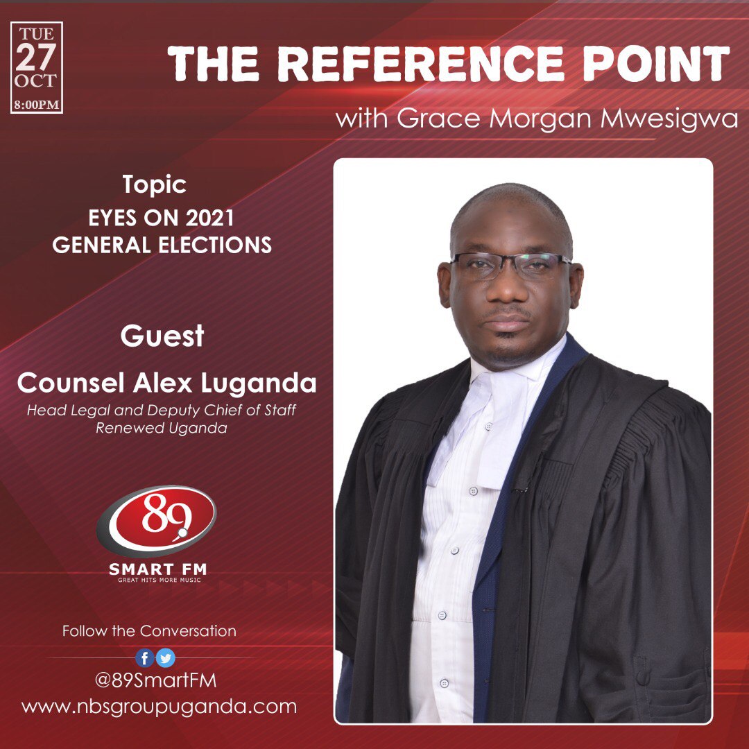 renewed_uganda's tweet photo. @renewed_uganda Deputy Chief of Staff Alex Luganda will be going on air shortly on @89Smartfm #TheReferencePoint with Grace Mwesigwa to discuss the upcoming 2021 General Elections. Be sure to join in!
#StaySafe #StaySafeUg #UgandaDecides2021 #UgandaNews #UgVotes2021 #COVID19 https://t.co/3dV7V121r1