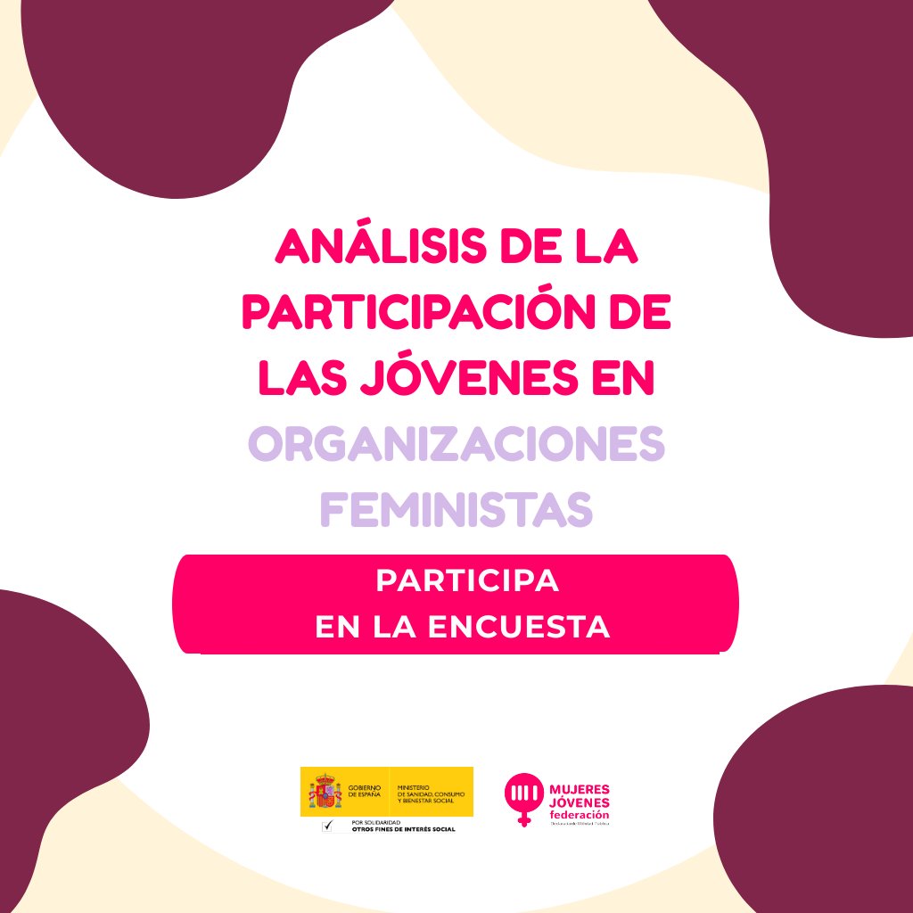 ¡Hola! 👋 Si tienes entre 14 y 21 años y te interesa el feminismo nos encantaría conocer tu opinión sobre la participación de las jóvenes en organizaciones feministas. 

¿Nos ayudas completando esta encuesta? Sólo te llevará un minuto 👉 es.surveymonkey.com/r/Participacio…

¡Muchas gracias!