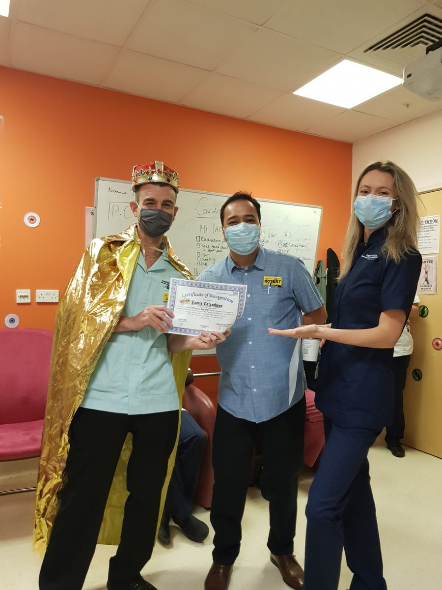 Well done to Jamie 1 of our HCAs on #t08 for getting #nutritionking #uclh #nhs #nursingassistant #tgr8 #infectioisdiseaseward 🌈😃