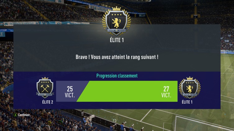 27-3 pour ce FUTChampion. On assure la vérif ! 
 Mais plus jamais 30 matchs avec Lucas Moura.