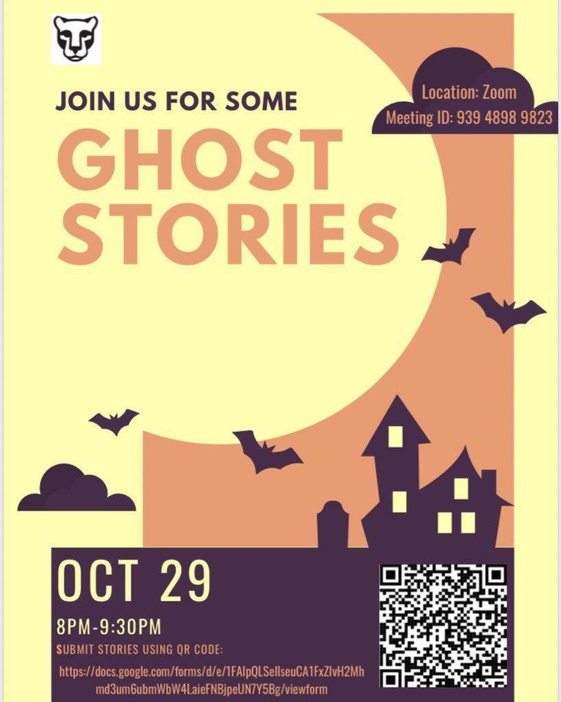 state_lion's tweet photo. Don’t forget to share your SPOOOOKY stories for this Thursday’s Ghost Stories at 8:00pm! Get your spook on👻 https://t.co/rnwpHk5QOt
