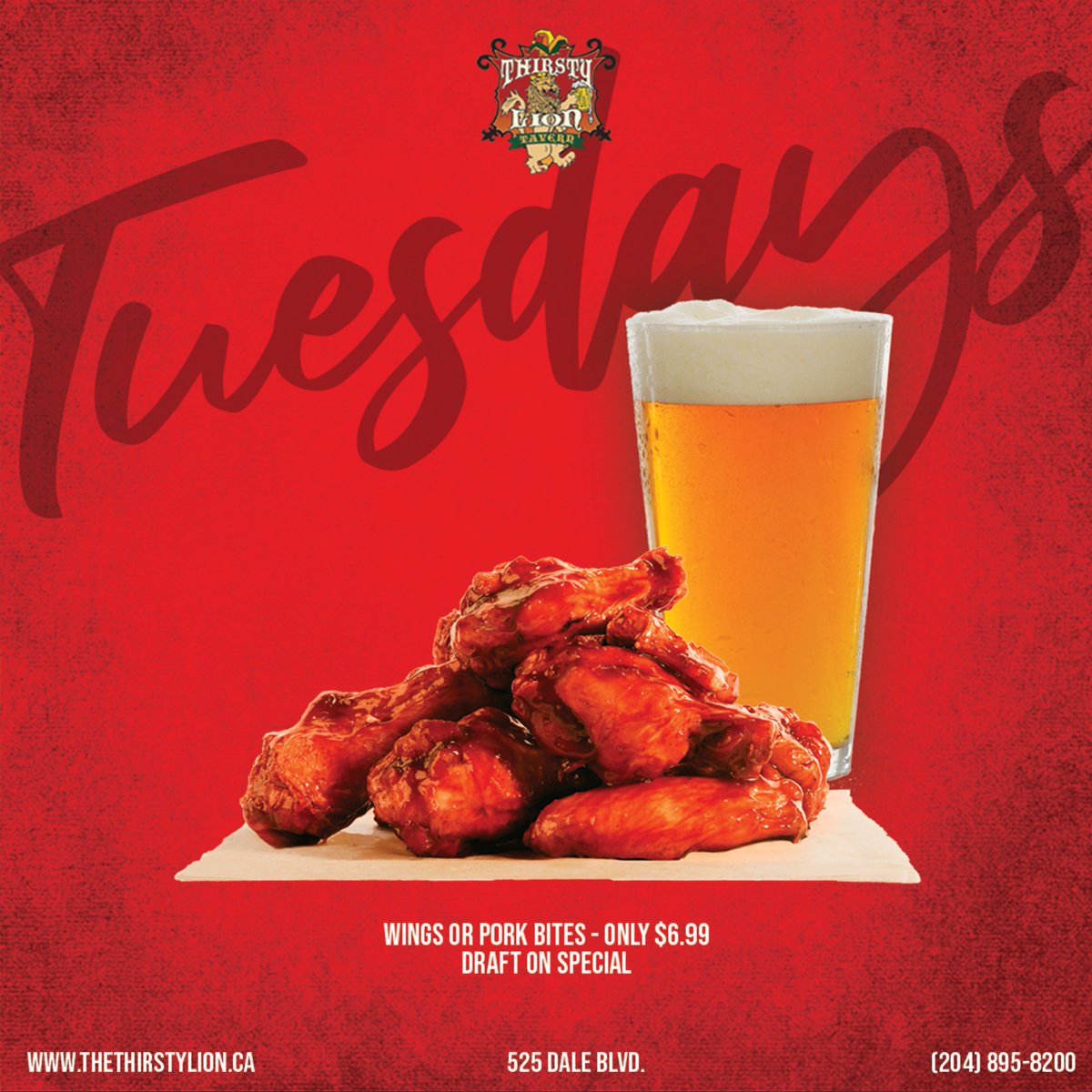 thirstylionwpg's tweet photo. If you already feel like it's been a long week😅 then visit us at the #ThirstyLion for some wings, pork bites, and beer to get you through the rest of the week! 🍻 https://t.co/k7NS73zuaa