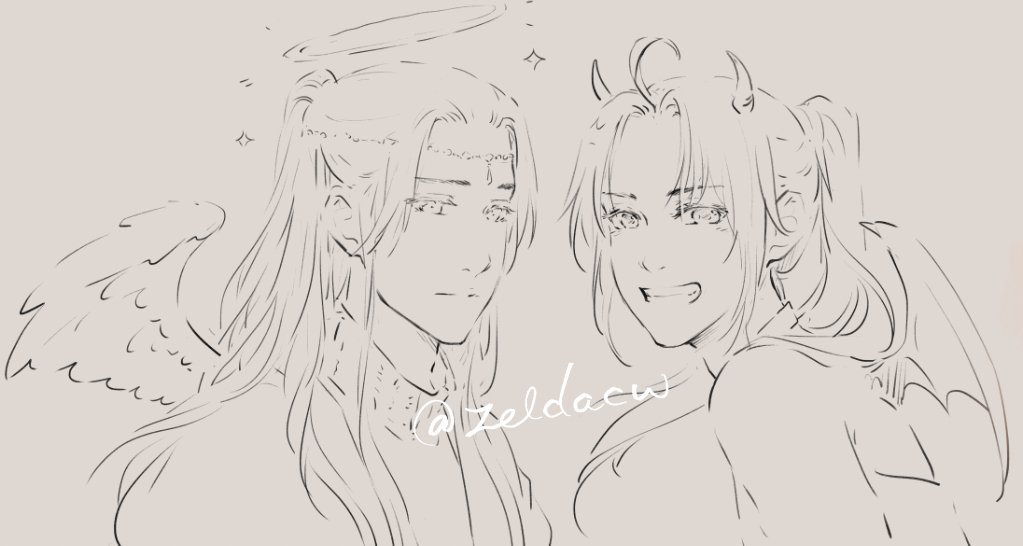 ...was going to post these after coloring but I now know I won't have time to Orz. (at least not until November). So here...my BingQiu and WangXian in Halloween costume OvQ