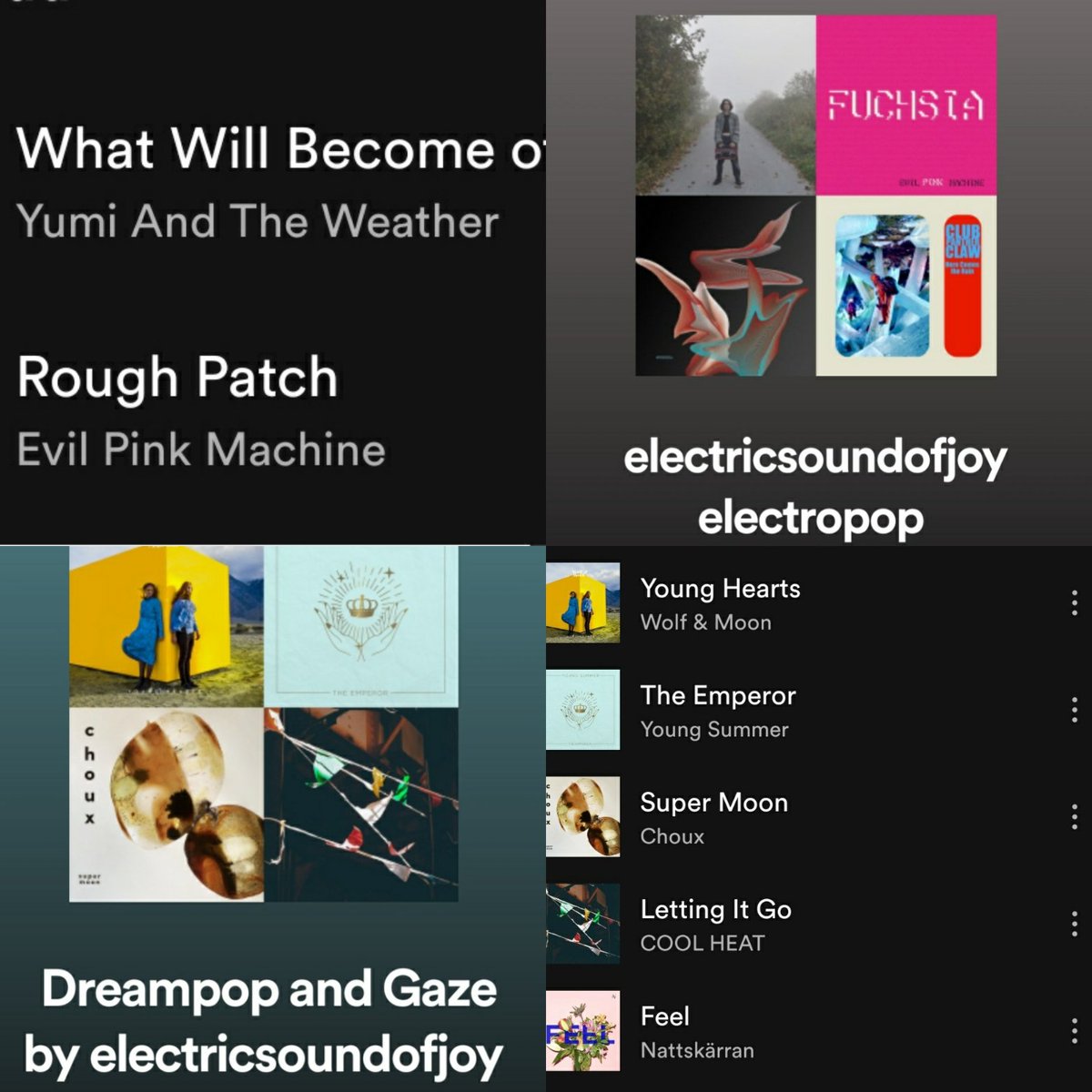 elsojoy's tweet image. New additions to our Dreampop and Electropop playlists from Yumi and the Weather (@_yatw) @EvilPinkMachine, Wolf &amp;amp; Moon, @young_summer, Choux, COOL HEAT and Nattskärran
linktr.ee/electricsoundo…