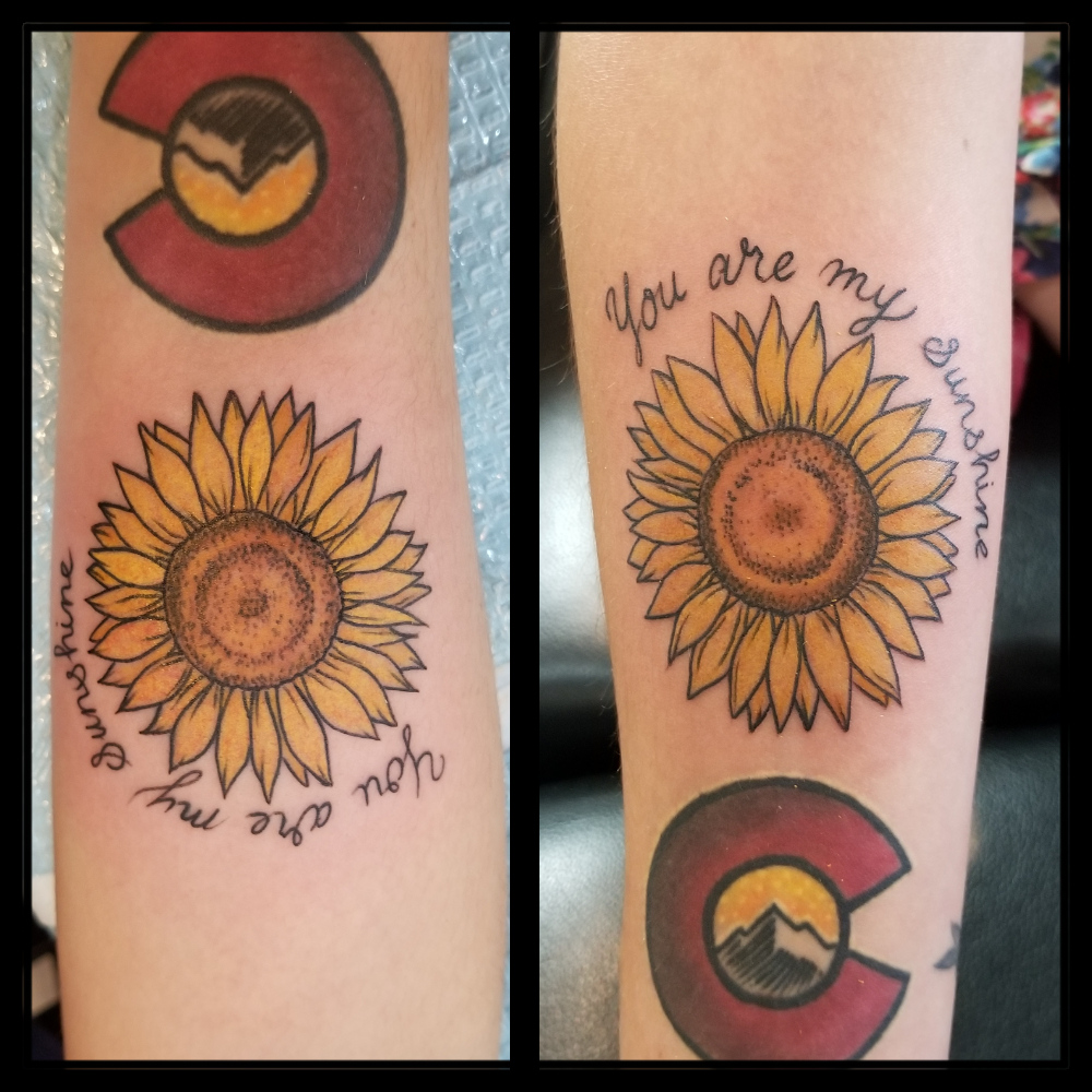 Matching sunflowers by MikeC  Queen City Classic Tattoos  Facebook