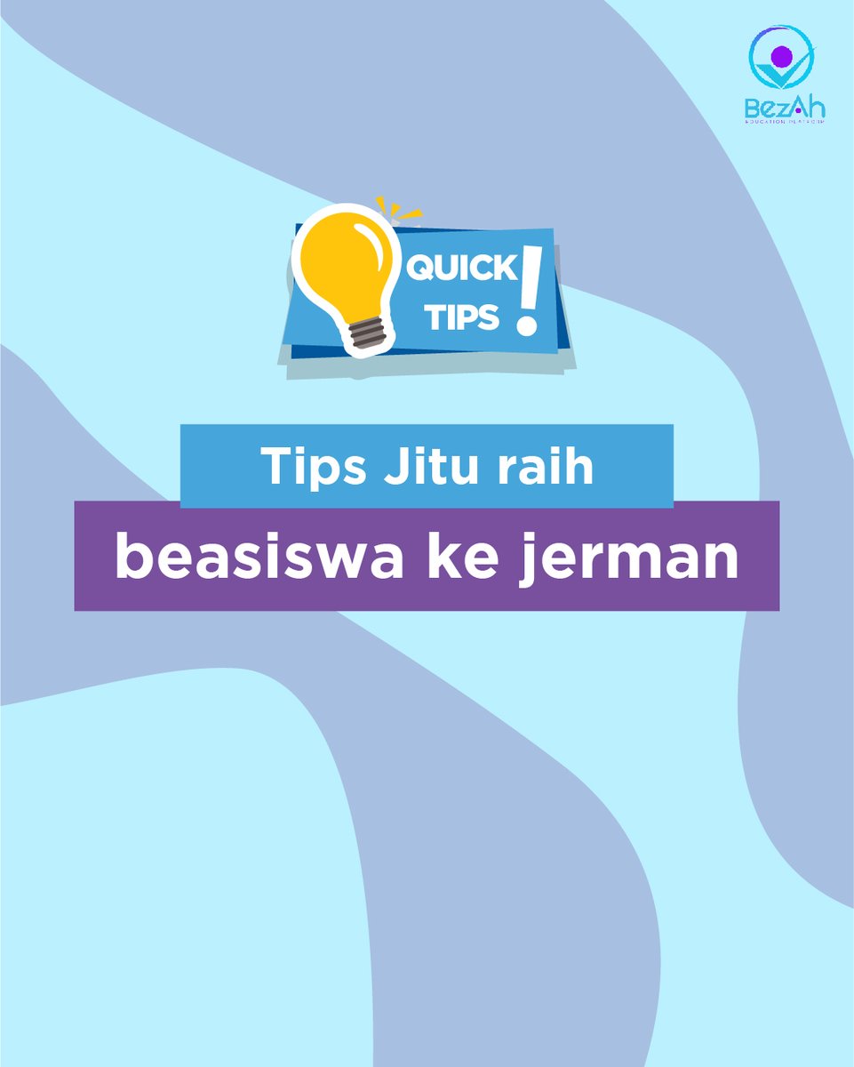 BezahOnline's tweet photo. Tips Jitu raih beasiswa ke jerman (Part 2)
#tips #Germany #funfacts #bahasajermanmurah #bimbelbandung #bimbelbahasajerman #bimbelterbaik #bahasajerman #kursusbahasajerman #kursusjerman #KursusBandung #studi #universitas #beasiswa #languangelearning #bandungpintar #onlinecourse https://t.co/eJFcBhi56P