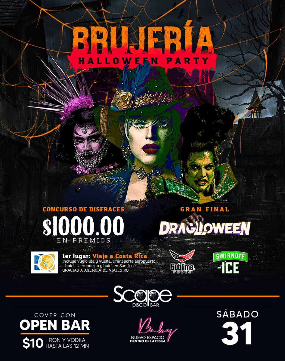 ladiskascape's tweet photo. Este sábado 31 la mejor Halloween Party en Scape https://t.co/UDcWMLXrqo