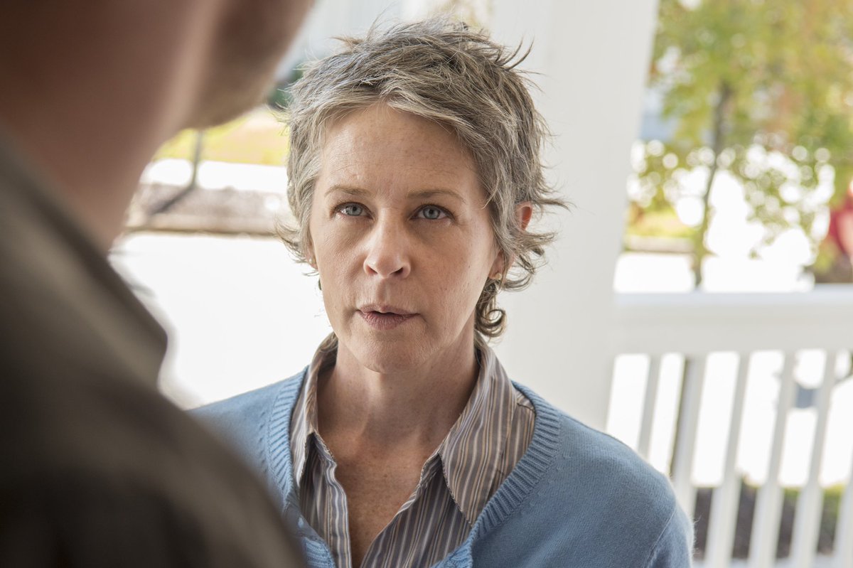 Melissa McBride as Carol PeletierA broken soul that evolved into a absolute warrior. Suffered countless losses, but still manages to fight through each new day even as her losses keep stacking up. A flawed hero that risks it all to get what she wants.This is Carol Peletier.