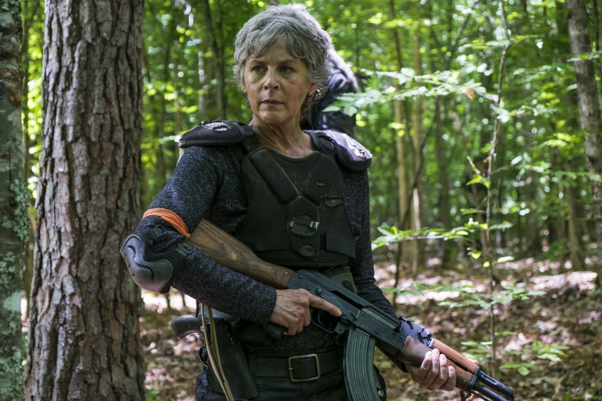 Melissa McBride as Carol PeletierA broken soul that evolved into a absolute warrior. Suffered countless losses, but still manages to fight through each new day even as her losses keep stacking up. A flawed hero that risks it all to get what she wants.This is Carol Peletier.