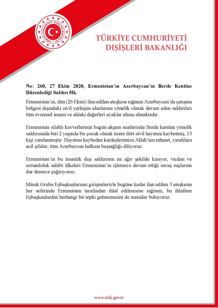 TC_Disisleri's tweet photo. Ermenistan’ın Azerbaycan’ın Berde Kentine Düzenlediği Saldırı Hk. https://t.co/li53kzjg5y https://t.co/PWwiwyHJnw