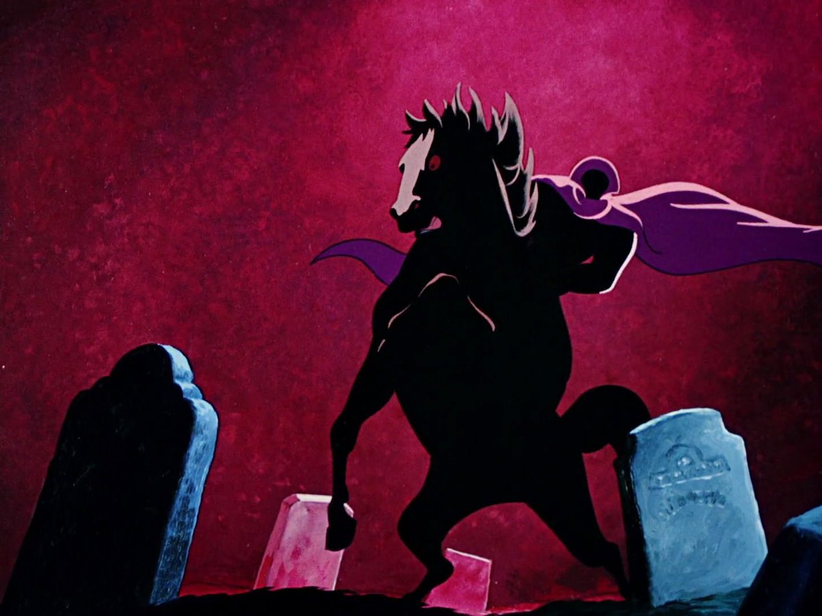 Just dropping this in here for context because this is where Ichabod meets the Headless Horseman for the first time.From this point forward, Ichabod is pursued. He no longer fears the unseen.