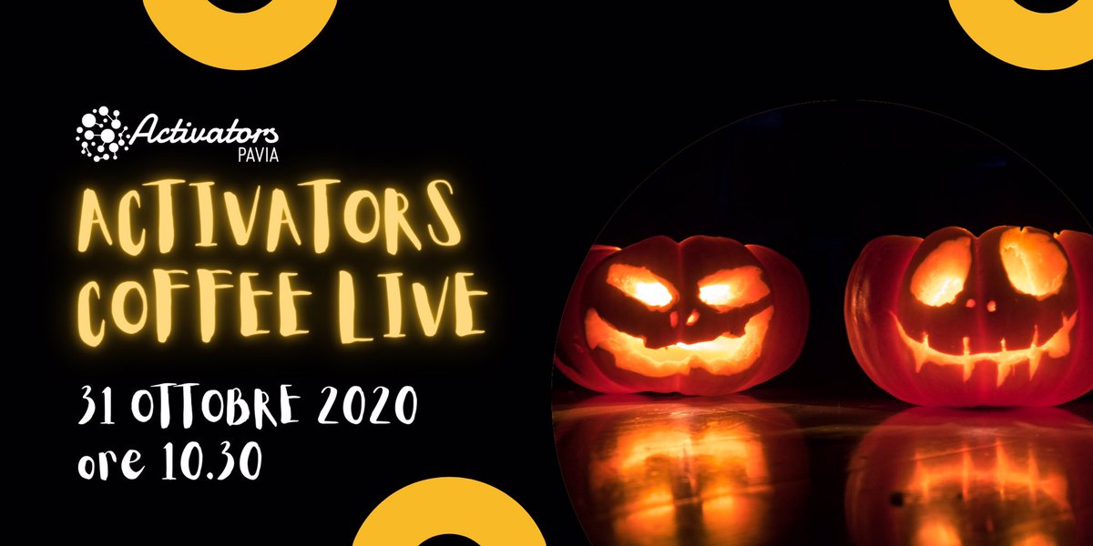 Inizia questo Halloween con la Coffee Live targata Activators! 

Activators breakfast è il nostro format più conosciuto: un’occasione informale di incontro tra professionisti, studenti e appassionati di innovazione. 

Registrati nel link —> eventbrite.it/e/activators-c…

#coffeelive