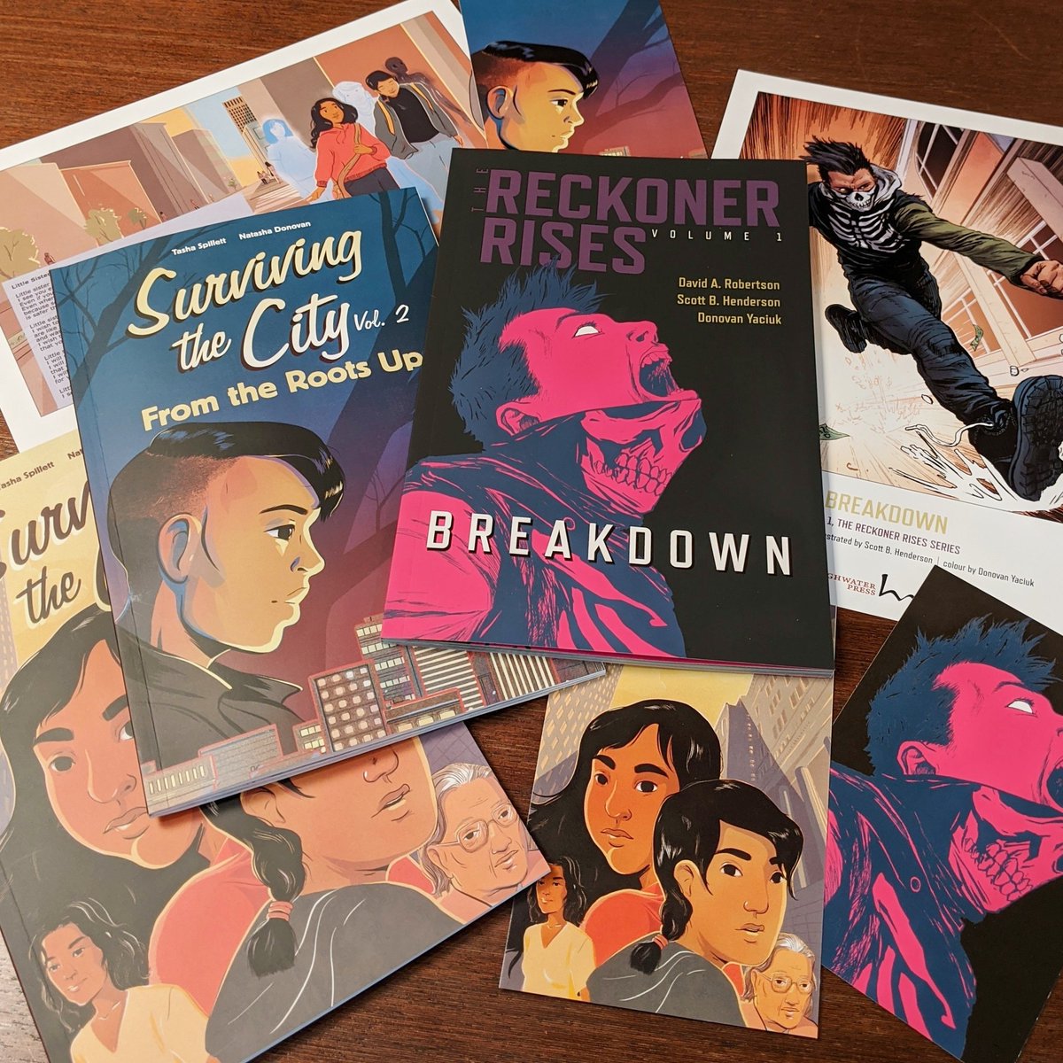 We are giving away a prize package for #HWPLaunchDay! The winner will receive a copy of  "Breakdown," "Surviving the City," and "From the Roots Up," as well as artwork from both series. 
To enter:
- Follow <a href="/PortageMainPres/">Portage & Main Press</a>
- RT this post 
Winner will be chosen Oct 28 at Noon CDT.