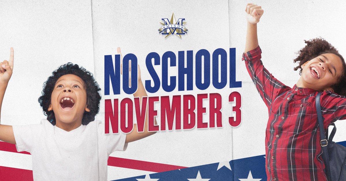 Mesquite ISD (@mesquiteisdtx) on Twitter photo REMINDER: Tuesday, Nov. 3 is #ElectionDay and a school holiday for students as many of our campuses will be polling locations. Don't forget to #VOTE ! <a href="/DallasElections/">Dallas County Elections</a> dallascountyvotes.org REMINDER: Tuesday, Nov. 3 is #ElectionDay and a school holiday for students as many of our campuses will be polling locations. Don't forget to #VOTE ! <a href="/DallasElections/">Dallas County Elections</a> dallascountyvotes.org