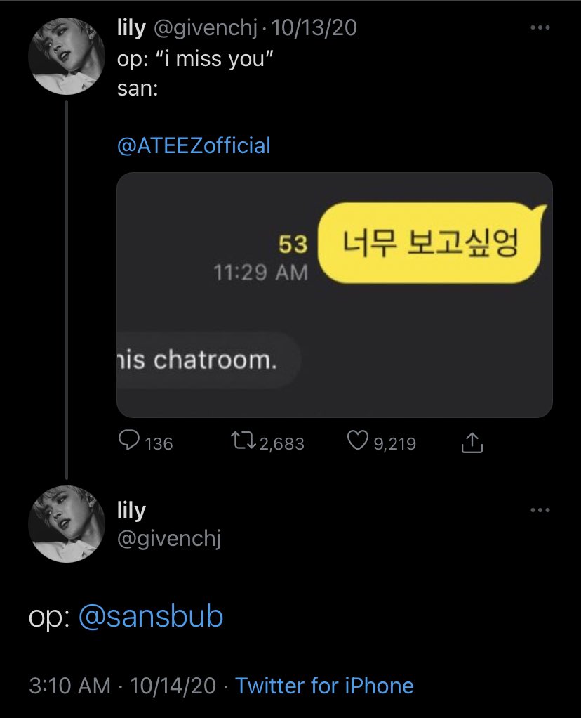 when ateez had that kakao groupchat with atinys and san just