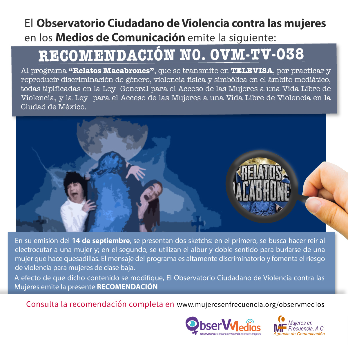 observmediosmx's tweet photo. #observmedios #losmediosmeviolentan #sexismono #SEMUJERES #proyectocoinversion2020 Secretaría de las Mujeres CDMX Mujeres en Frecuencia, A.C. Secretaría de Gobernación CONAVIM Inmujeres México Of Carmen Saavedra, #RelatosMacabrothers
https://t.co/qk8rOcYkvN https://t.co/3NOOSQmxny