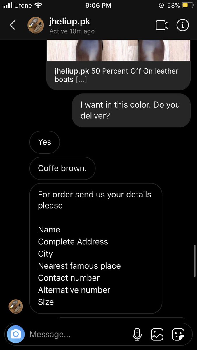 Chalo kyun na order kar k dekh len. Kya pta achay hon to kal black bhi mangwa len ge. Haina? Bhai ne phir seedha color confirm kia aur order de dia. 6/n
