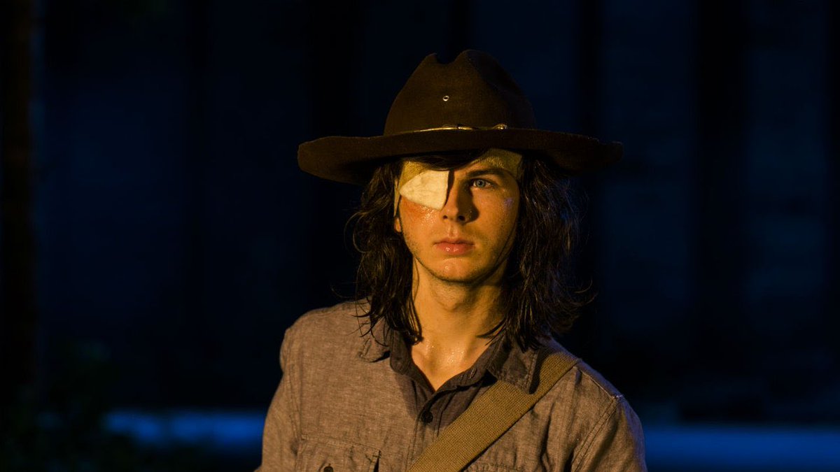 Chandler Riggs as Carl GrimesThe child soldier. The kid. Robbed of his youth, but determined to make sure the next generation thrives. Flirted with darkness, but filled with light. A son & a brother. Forced to carry the weight of the world on his shouldersThis is Carl Grimes.