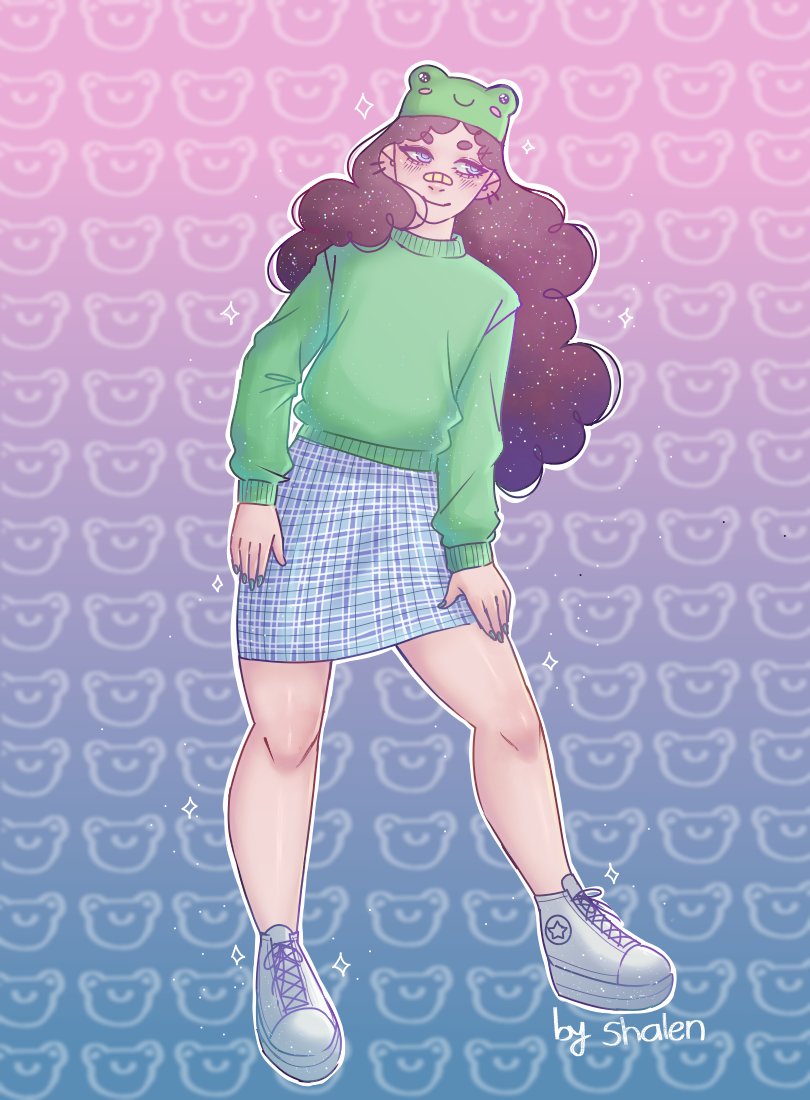 _hokuro_78's tweet photo. ✨🐸Frog beanie 🐸✨

Dibujito de mi #oc Xgirl con un outfit cool uwu🌼

#myart #orginaldesing #digitalart #frogbeanie https://t.co/pGeqzQp8El