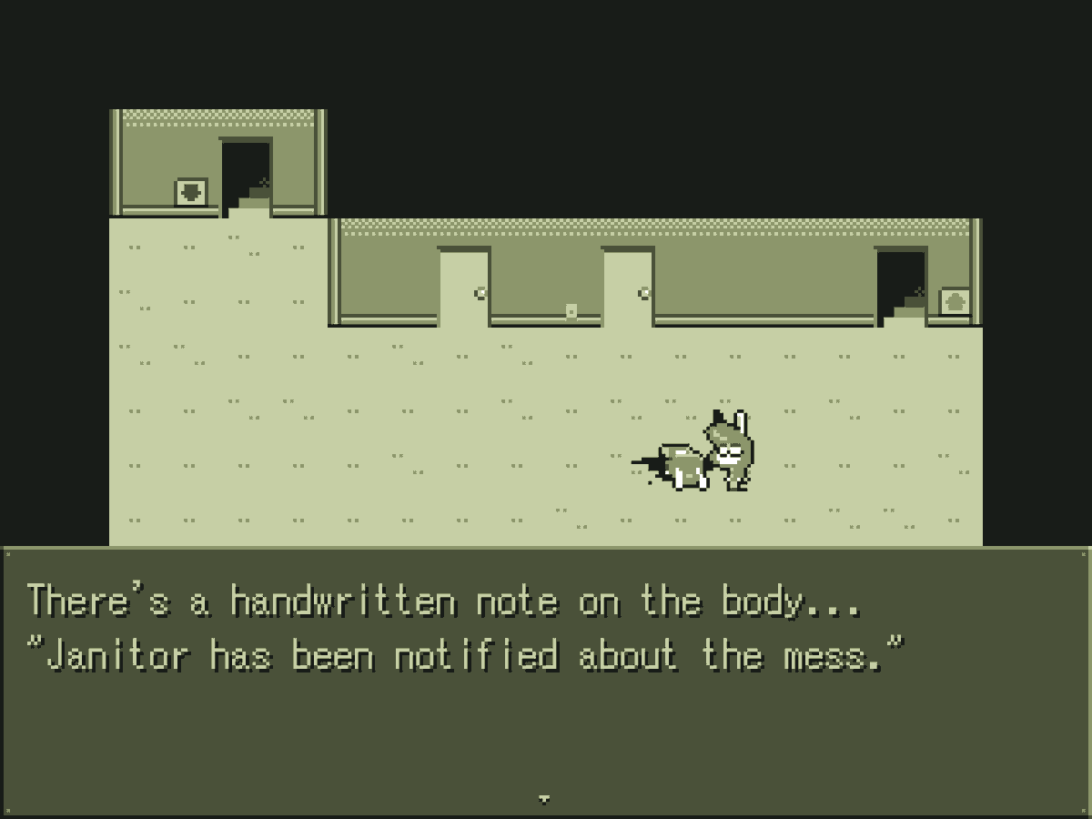 MOUTH SWEET ($PWYW!) - a short but deeply unnerving horror game in gameboy colors. you are the latest underpaid temp worker at C.C. & C. not only do you have to fulfill strange tasks, but invisible beasts wander the halls - and the company doesn't care.  https://lovegames.itch.io/mouth-sweet 