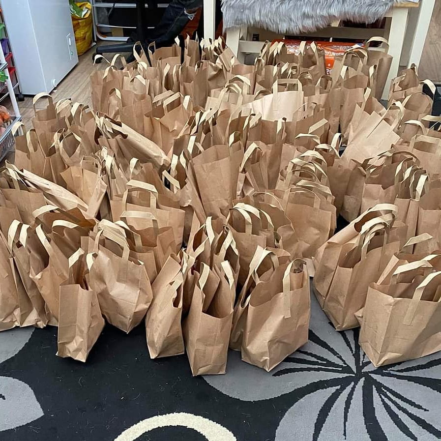Free school meals day two: 230 packed lunches made and distributed to those who need them. All done by donations and volunteers #celticfamily