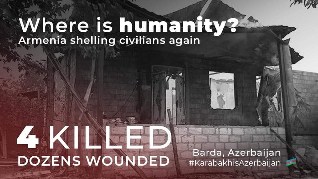 Niqaramir's tweet photo. Where is humanity? @tassagency_en @tv100 @CNN #StopArmenianTerrorism #StopPashinyanTerrorism #PrayForBarda #WeStandWithAliyev https://t.co/c0P4EcrLDy
