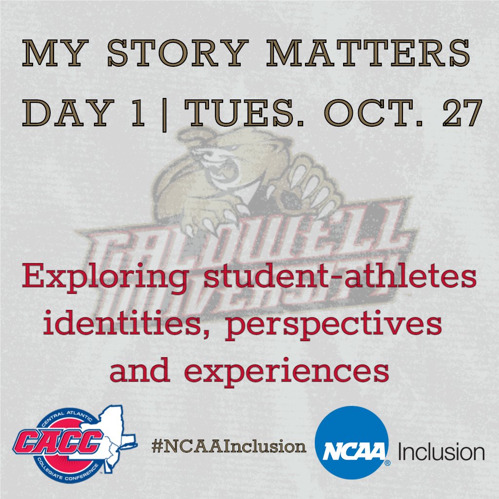 Caldwell Athletics (@caldwellcougars) on Twitter photo Today marks Day 1 of the #NCAAinclusion and Diversity campaign!
Today is "My Story Matters" calling on CU SAs to share your stories using the hashtag #NCAAInclusion <a href="/CaldwellWBB/">Caldwell Women’s Basketball</a> <a href="/CaldwellUMBB/">Caldwell MBB Hoops</a> <a href="/CaldwellUBB/">Caldwell Baseball</a> <a href="/CUsprint/">Caldwell Sprint Football</a> <a href="/CaldwellVball/">Caldwell U VB</a> <a href="/caldwellwlax/">CU Womens Lacrosse</a> <a href="/CUXCTF/">Caldwell U XC/T&F</a> @CU_MensLacrosse Today marks Day 1 of the #NCAAinclusion and Diversity campaign!
Today is "My Story Matters" calling on CU SAs to share your stories using the hashtag #NCAAInclusion <a href="/CaldwellWBB/">Caldwell Women’s Basketball</a> <a href="/CaldwellUMBB/">Caldwell MBB Hoops</a> <a href="/CaldwellUBB/">Caldwell Baseball</a> <a href="/CUsprint/">Caldwell Sprint Football</a> <a href="/CaldwellVball/">Caldwell U VB</a> <a href="/caldwellwlax/">CU Womens Lacrosse</a> <a href="/CUXCTF/">Caldwell U XC/T&F</a> @CU_MensLacrosse