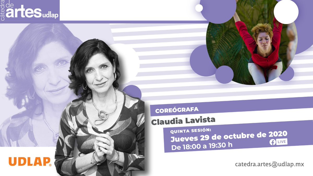delfosdanza's tweet photo. 👉Este Jueves
📆29 de Octubre
⌚️18:00 h
Nuestra co-directora Claudia Lavista, estará compartiendo esta charla como invitada especial en los 
@udlap Jueves de Diálogo: Cátedra de Artes UDLAP 
En Capilla del Arte de la UDLAP 
https://t.co/QDF7VZmDs0

#CapilladelArteUDLAP https://t.co/dBX3IYZQ1q