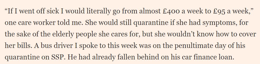 But there's also a point of principle, isn't there? Brits are proud of the idea behind the NHS, that no-one in our country should face a financial hit because they had the bad luck to get ill. But actually, with sick pay like this, that's just not true in 21st century Britain.