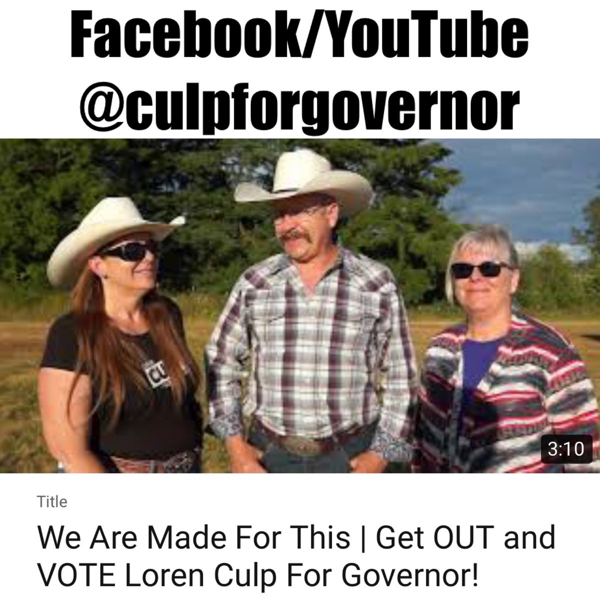 LorenCulp's tweet image. WE are MADE for THIS! | Get OUT and VOTE Loren Culp For Governor! Please SHARE!
#CULP2020
#CULPFORGOVERNOR
#CULPFORGOVERNOR2020
#washingtonstate #pnw #pacificnw  #evergreenstate #seattle #pacificnorthwest #Inslee #JayInslee #defytheorder #WalkAway
youtube.com/watch?v=sjcrfD…