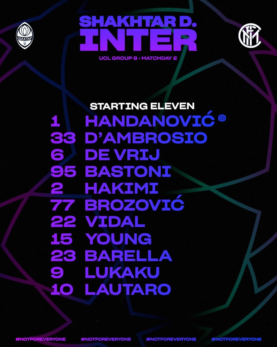 debatedegol's tweet photo. Formaciones confirmadas para los primeros partidos de la jornada de hoy:
🇺🇦 Shakhtar vs Inter 🇮🇹
🇷🇺 Lokomotiv vs Bayern 🇩🇪
#UCL #ChampionsLeague https://t.co/l9EqWFHiDa