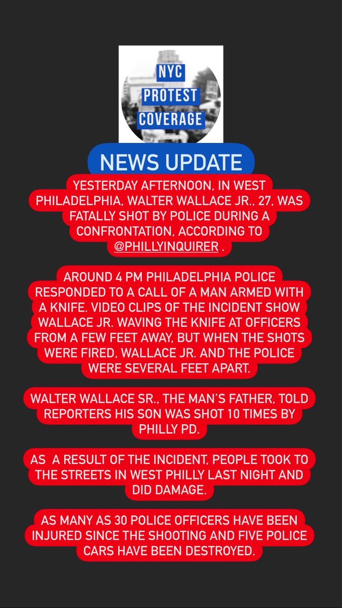 nycprotestcvrge's tweet image. NYC Protest Coverage update on the police shooting in Philadelphia.
#nycprotestcoverage 
#protestcoverage