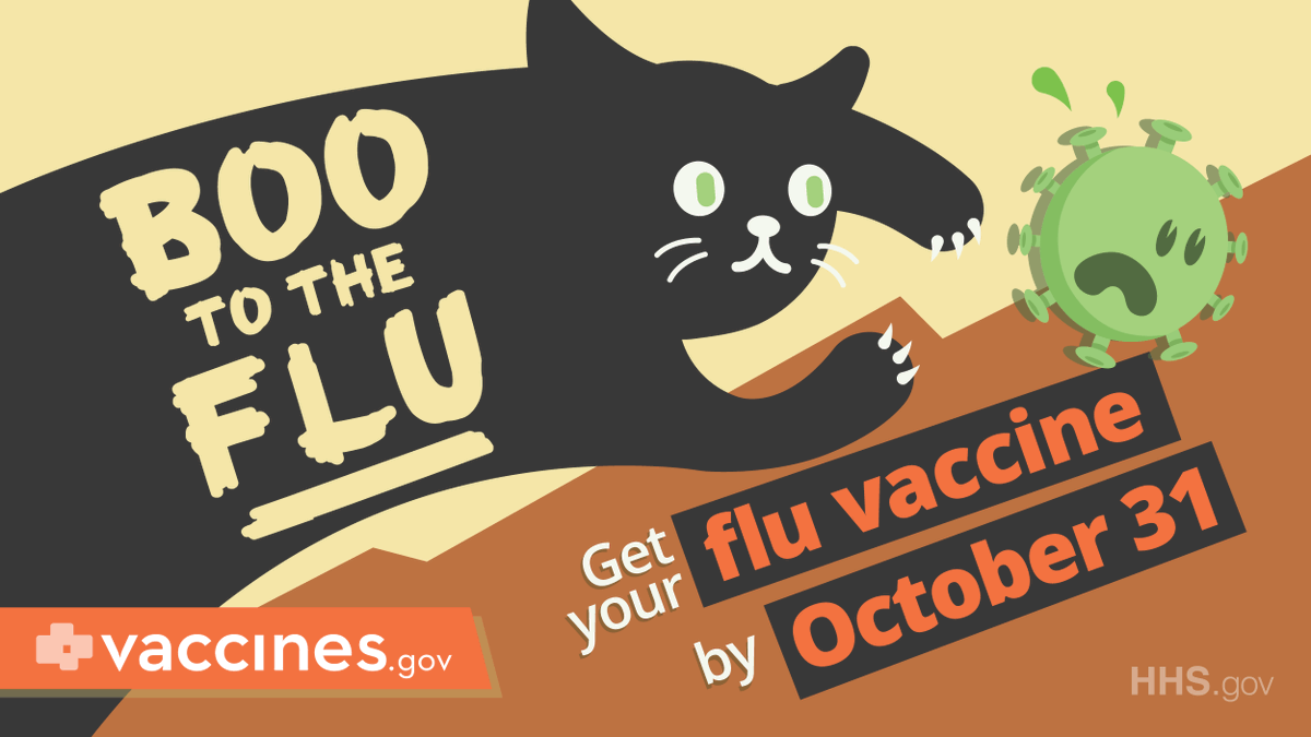 NJSenDems's tweet photo. There’s nothing ~spookier~ than a person who doesn't have their seasonal flu shot 😱 stop by your local pharmacy today and #BOOtheflu! #VaccinesSaveLives https://t.co/hvlvr5vTKE