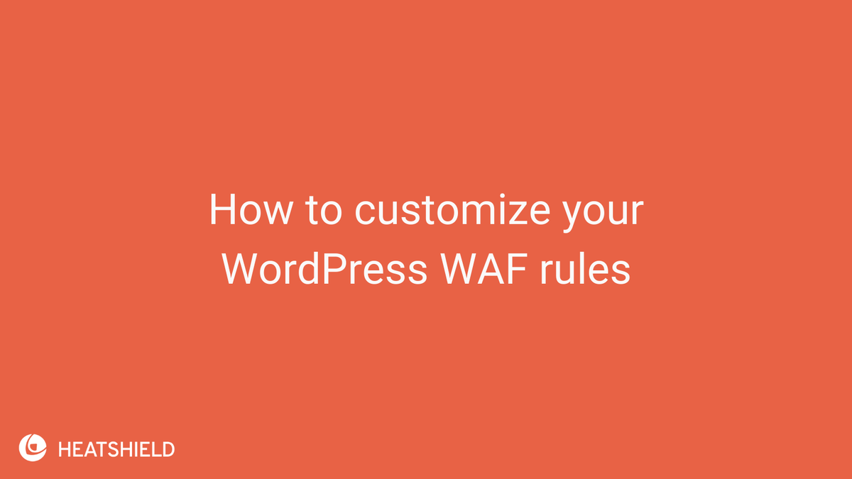 HeatShieldIO's tweet photo. Did you know that you can enable or disable rules to customize your WordPress WAF to best suit your needs and wants? Find out how here https://t.co/U4RcOLzs5b

#WAF #WordPresssecurity #firewall https://t.co/P58nSr0bUs